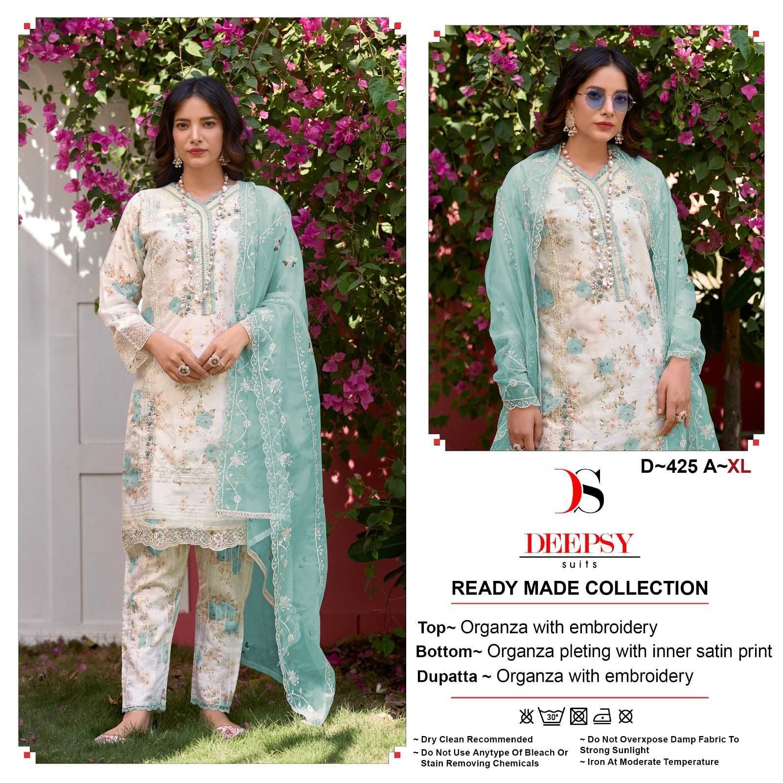 D-425 COLOURS BY DEEPSY SUITS HEAVY ORGANZA EMBROIDERY PAKISTANI DRESSES