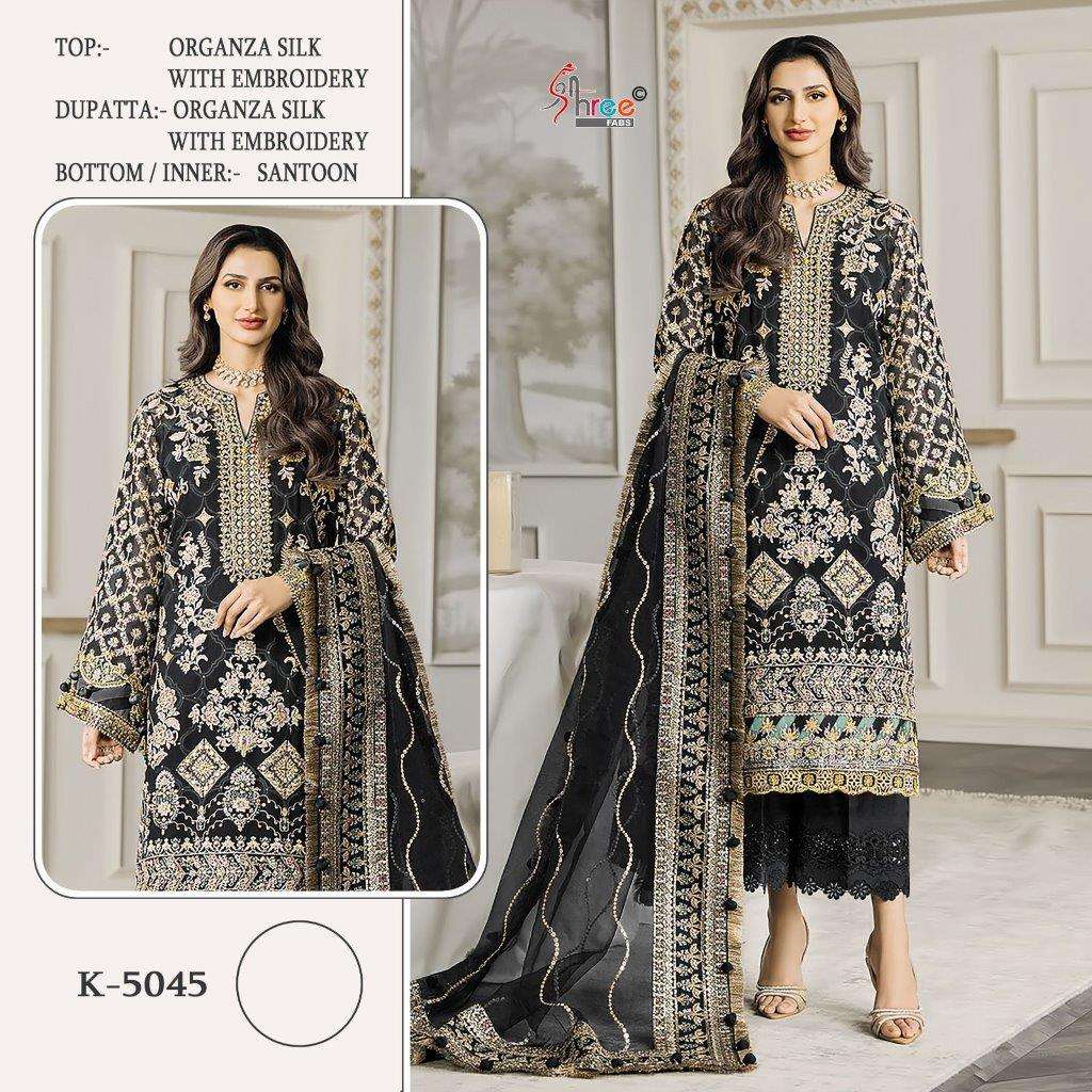 K-5045 HIT DESIGN BY SHREE FABS FAUX GEORGETTE EMBROIDERY PAKISTANI DRESSES