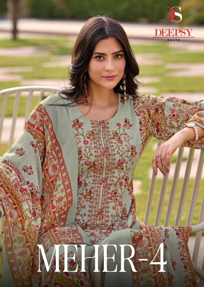 MEHER VOL-04 BY DEEPSY SUITS 11001 TO 11006 SERIES COTTON PAKISTANI DRESSES