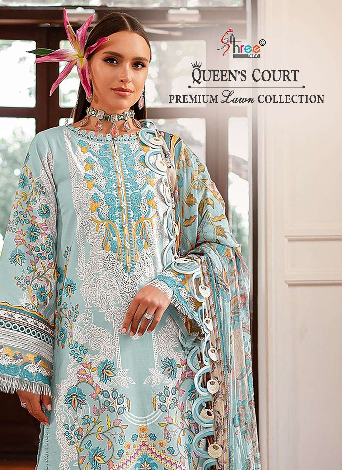 QUEENS COURT PREMIUM BY SHREE FABS 3617 TO 3622 SERIES COTTON PAKISTANI DRESSES