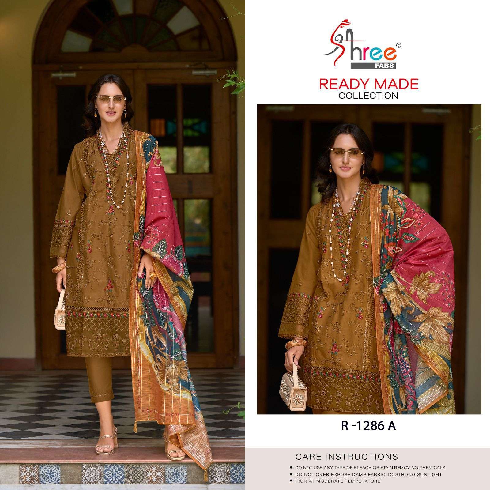 R-1286 COLOURS BY SHREE FABS HEAVY EMBROIDERED COTTON PAKISTANI DRESSES