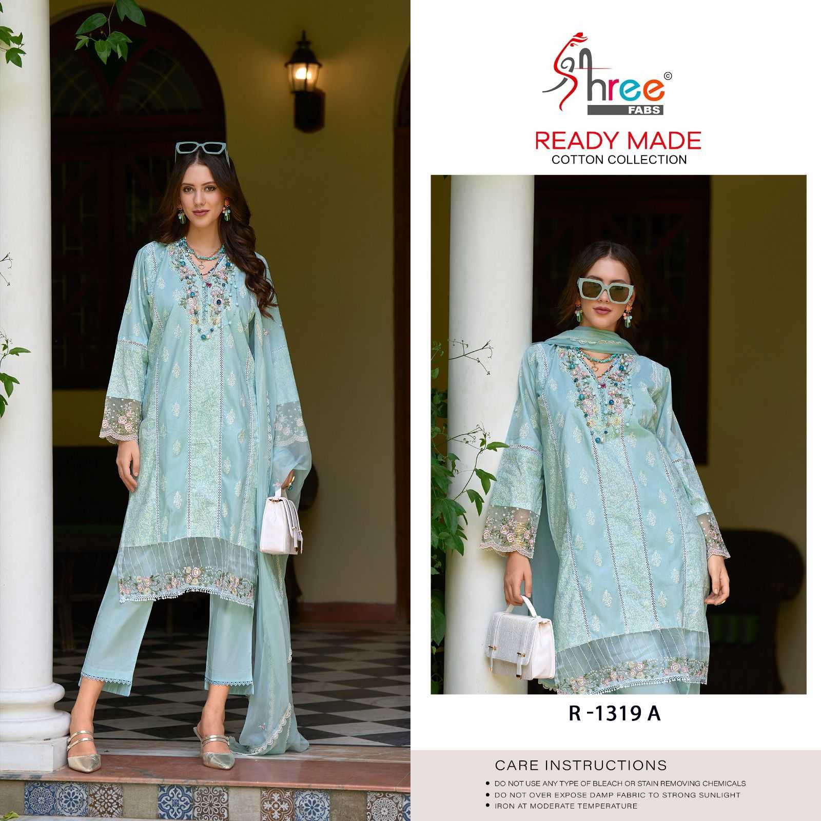 R-1319 COLOURS BY SHREE FABS HEAVY EMBROIDERED CAMBRIC COTTON DRESSES