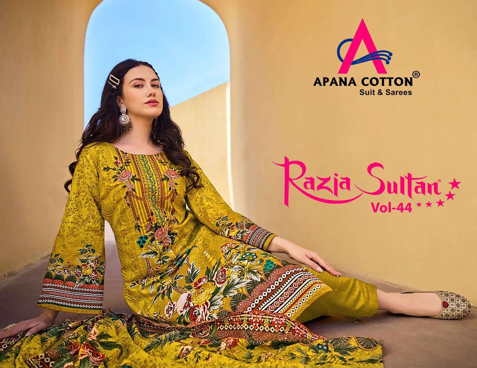 RAZIA SULTAN VOL-44 BY APANA COTTON 44001 TO 44008 SERIES COTTON DRESSES