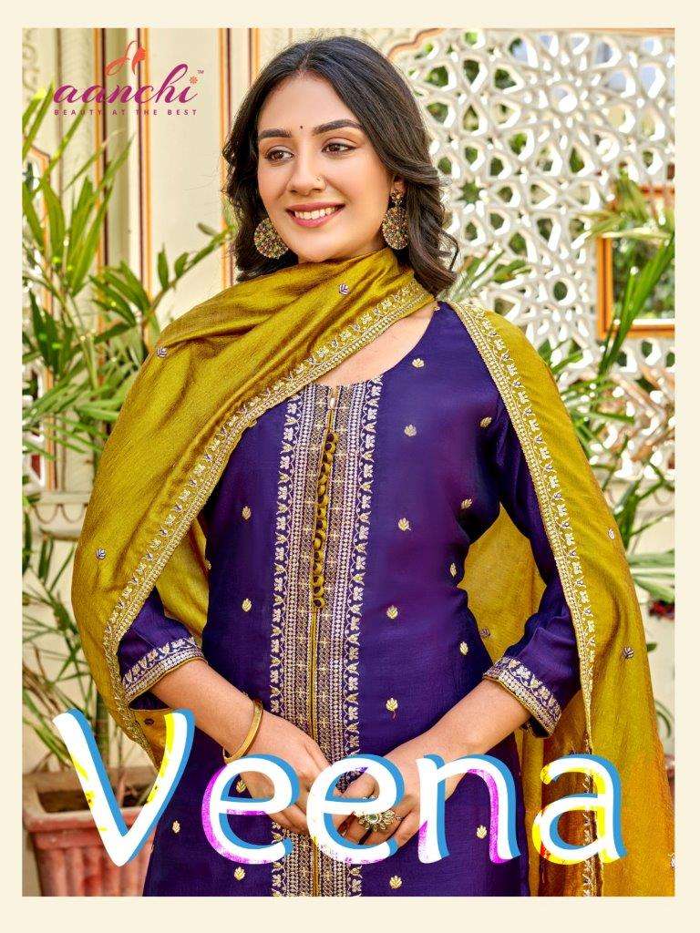 VEENA BY AANCHI 1001 TO 1004 SERIES FANCY VICHITRA PRINT DRESSES