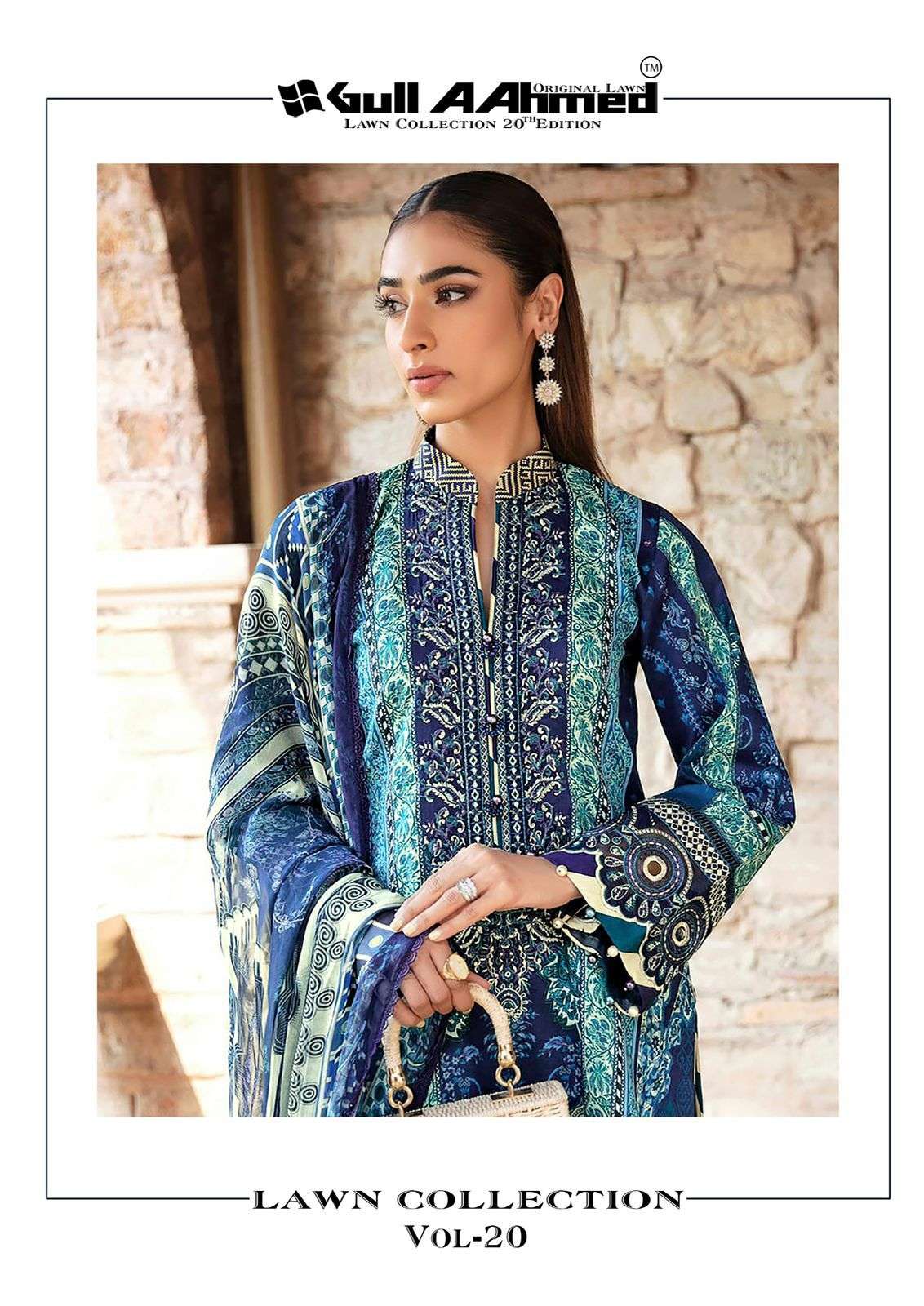 GULL AAHMED VOL-20 BY GULL AAHMED 179 TO 184 SERIES LAWN COTTON PRINTED DRESSES