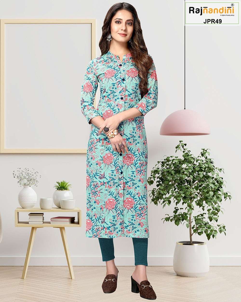 PRINT VOL-10 BY RAJNANDINI 101 TO 106 SERIES DESIGNER COTTON KURTIS