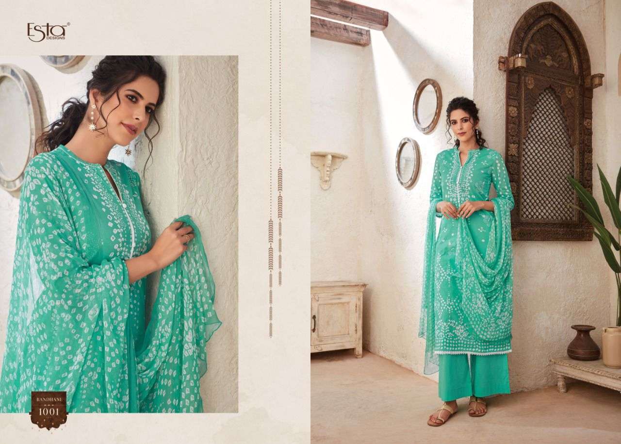 Rama Navy Bandhani Pure Gaji Silk Dress Material | Gaji SiLk