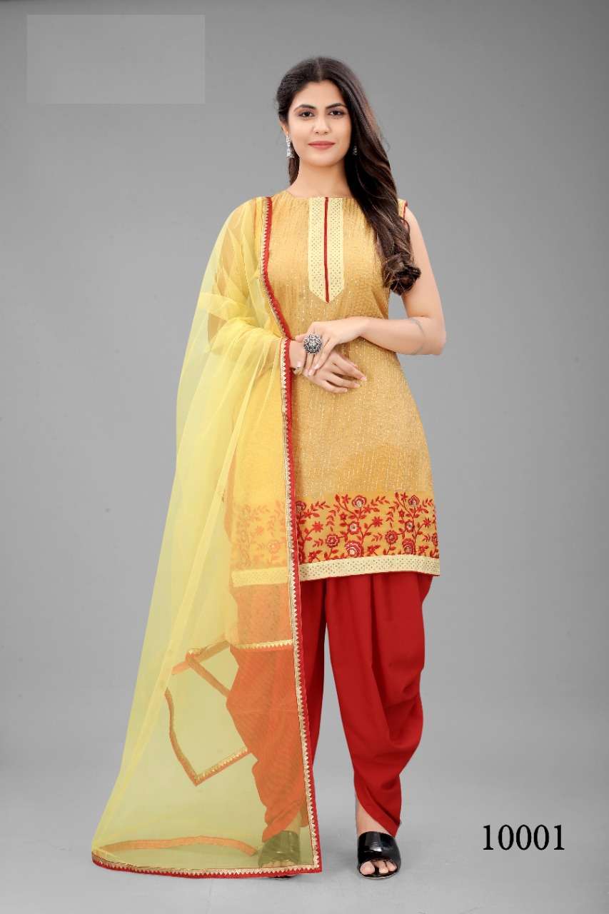 BHATINDA GIRLS VOL 1 BY ASLIWHOLESALE 10001 TO 10004 SERIES DESIGNER PATIYALA DRESSES