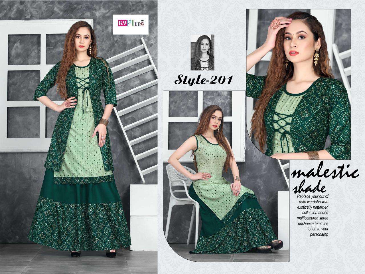 Indo Western Floor Touch Dress With Jacket - 5280 | Omzara