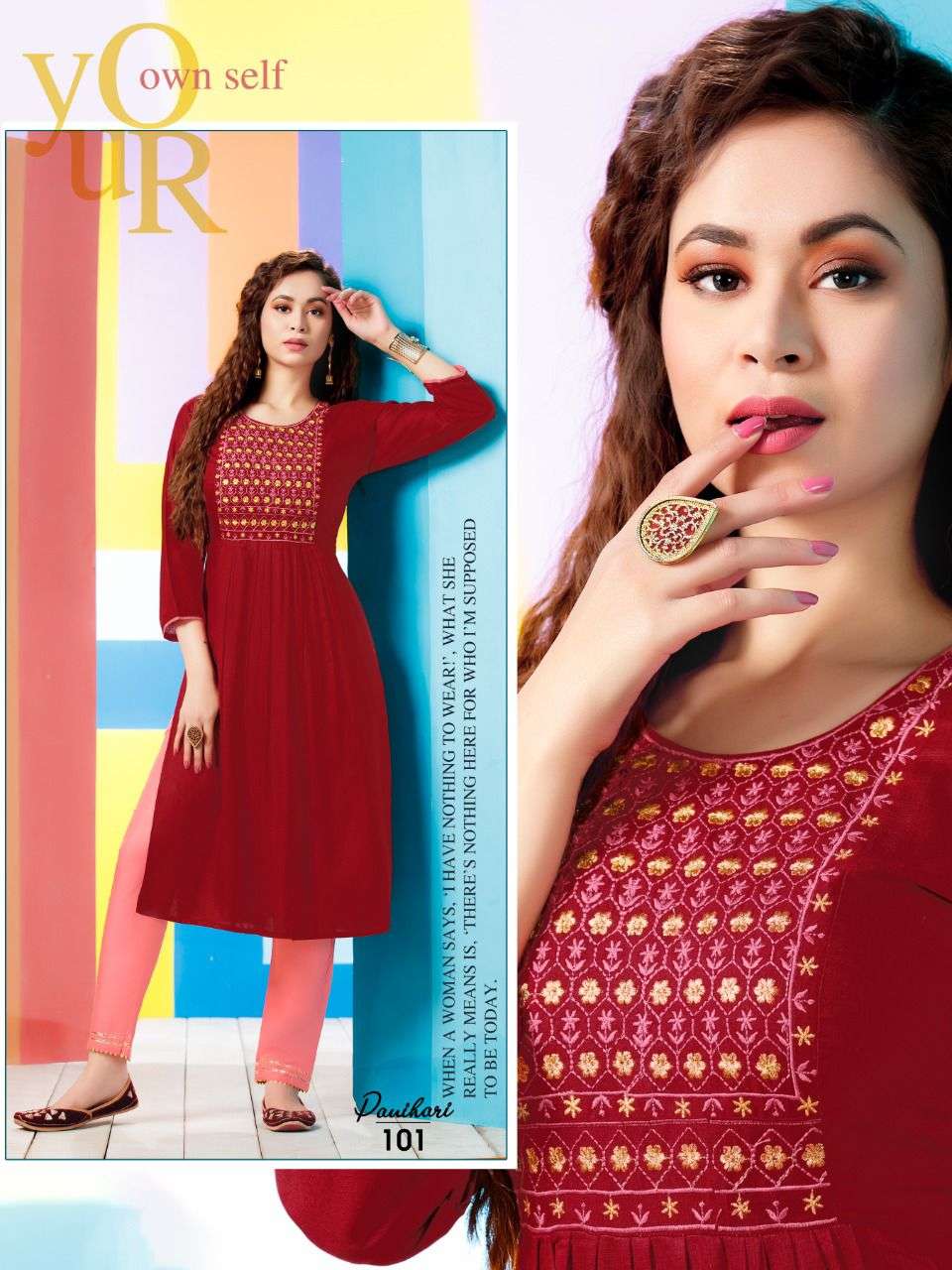 Floral Kurti with Palazzo at Rs.4076/Catalogue in surat offer by Ajmera  Fashion