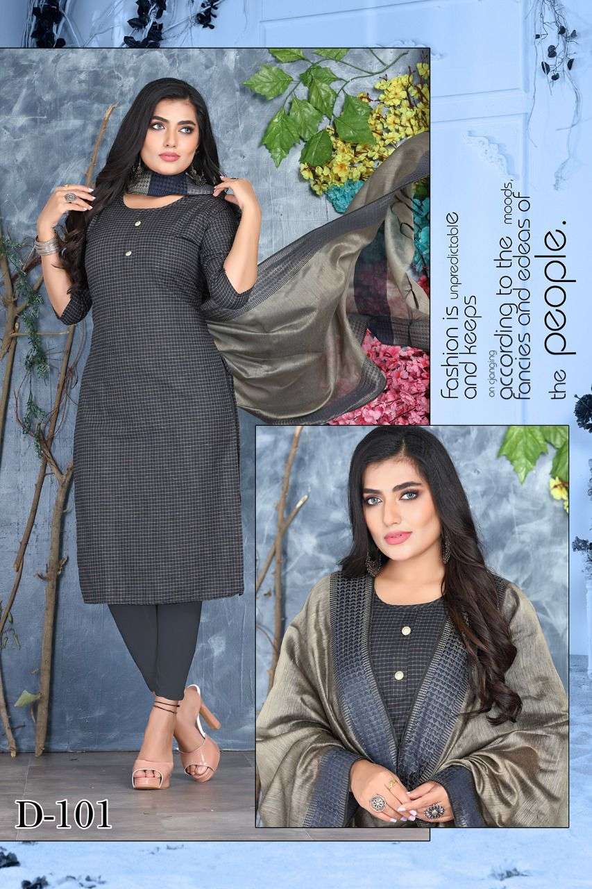 RESHMA BY ASLIWHOLESALE 101 TO 111 SERIES DESIGNER RAYON COTTON KURTI WITH DUPATTA