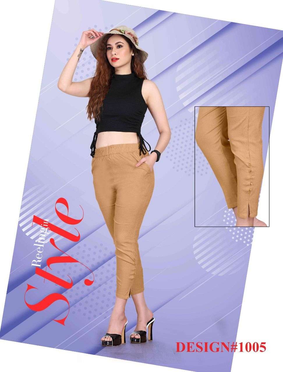 ANKLE PANT BY ASLIWHOLESALE 1001 TO 1008 SERIES DESIGNER COTTON PANTS
