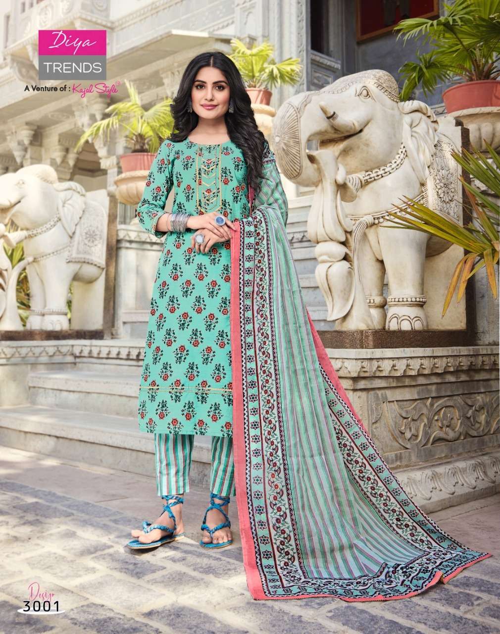 ODHANI VOL-3 BY DIYA TRENDZ 3001 TO 3012 SERIES COTTON DRESSES