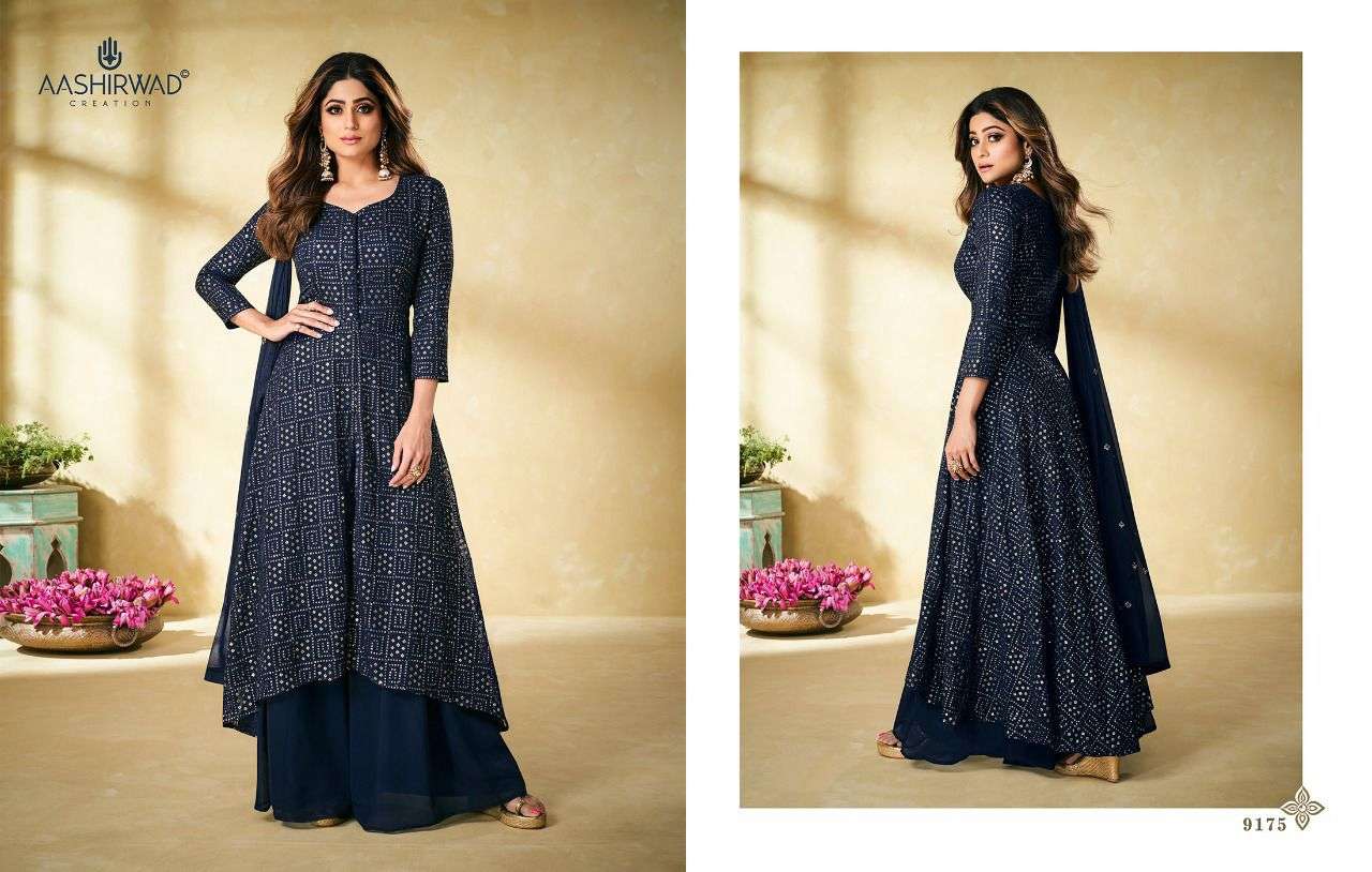 Aashirwad Creation Noor Georgette Fabric With Anarkali Party Wear Salwar  Suit Wholesale Dealer