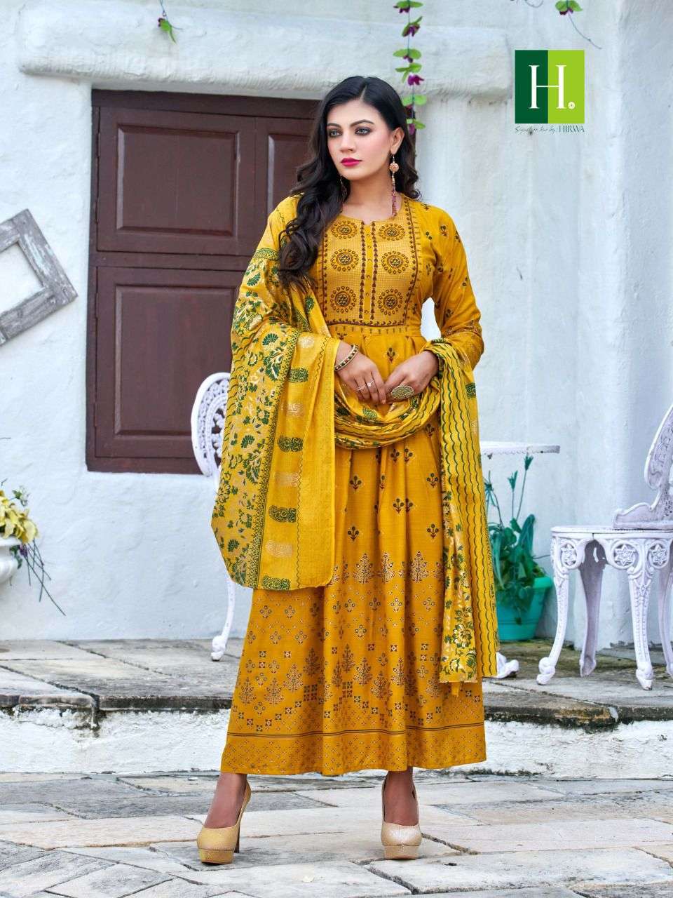 Indian Traditional Long Flared Designer Party Wear Kurti Palazzo Kurta  Dress New | eBay