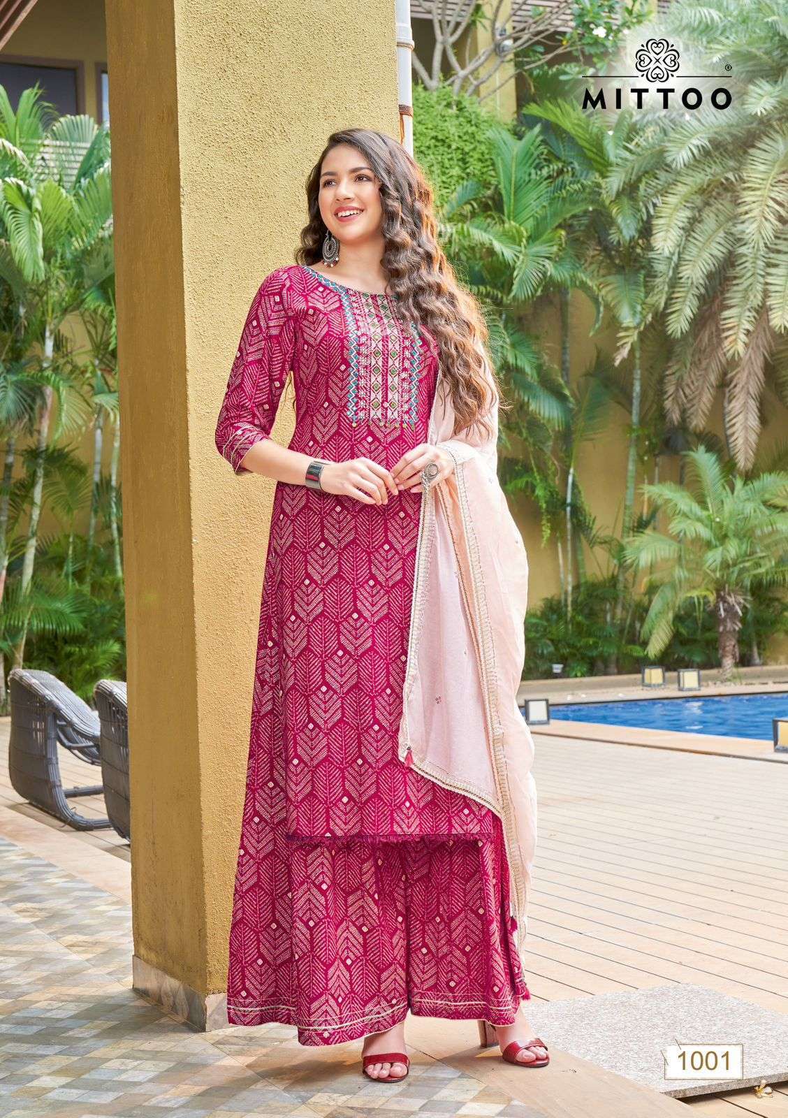 Hk 1576 Fox Georgette Fancy Sequence Designer Pink Naira Cut Long Gown With  Plazzo And Dupatta