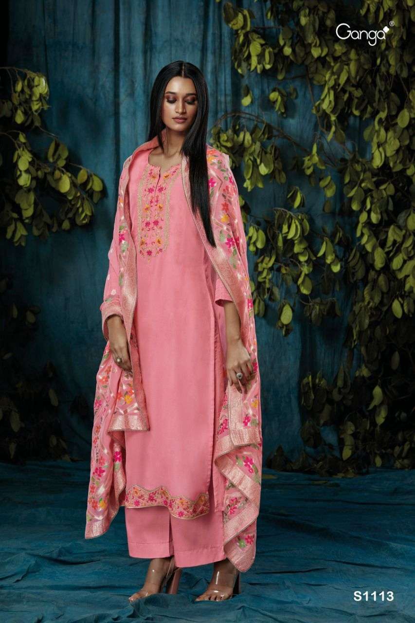 Ganga Cherie Wholesale Online Shopping Pure Russian Silk Salwar Suits -  textiledeal.in