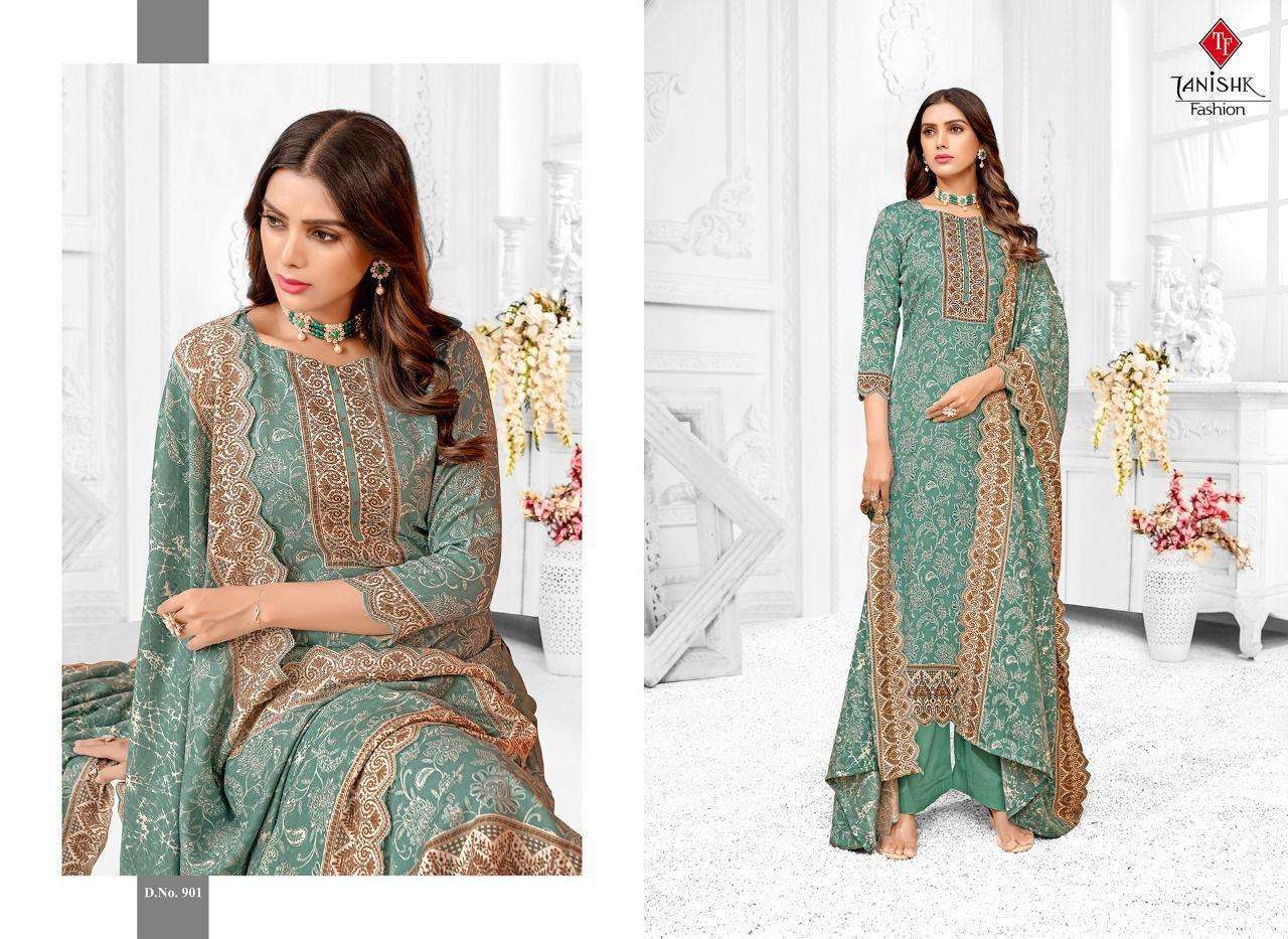 GULISTAN BY TANISHK FASHION 901 TO 908 SERIES PASHMINA PRINT DRESSES