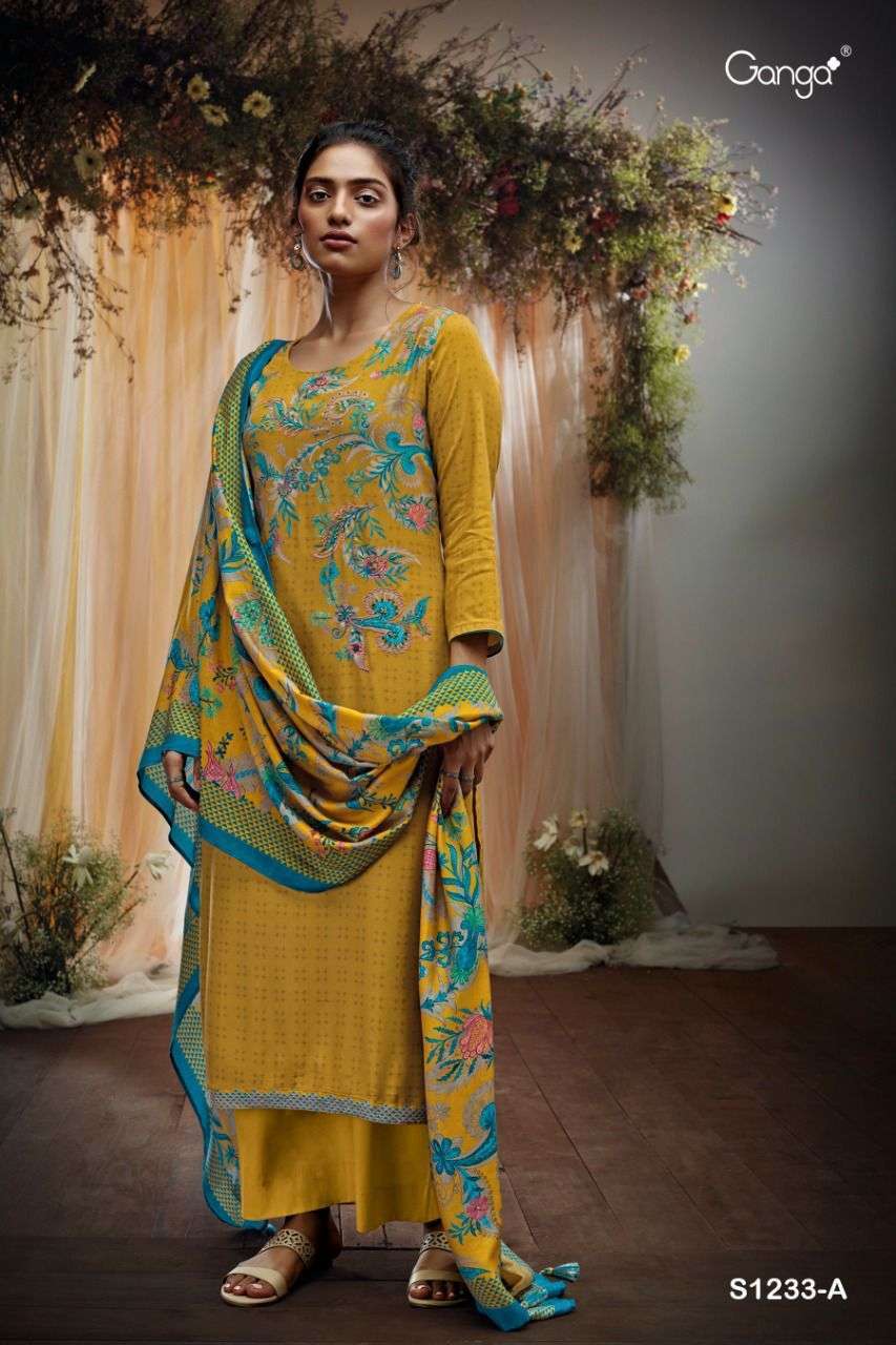 Ganga Ateet Plazzo Unstitched Dress Material - New Arrival