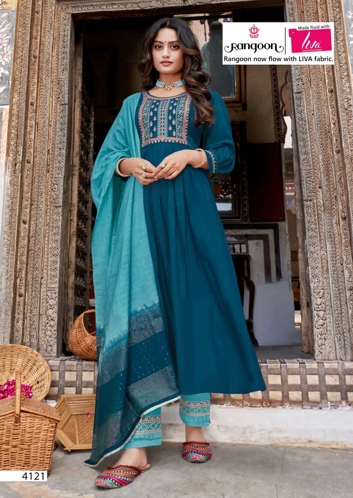 Buy Vivek Girl's Body Handwork Mirror Georgette Naira Dress ( Dark Blue )  Online at Best Prices in India - JioMart.