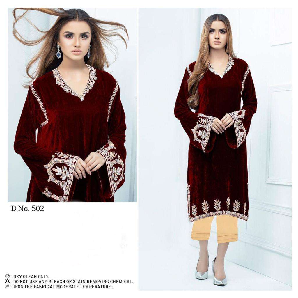 Designer Velvet Black Long Kurti Pant Set,Designer Kurti Pakistani Wedding  dress | eBay