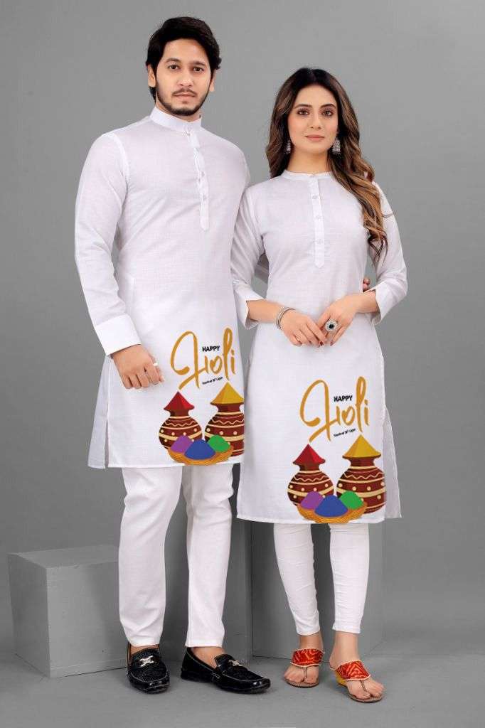 stylish-couple-nylon-kurtis-with-kurtas-combo