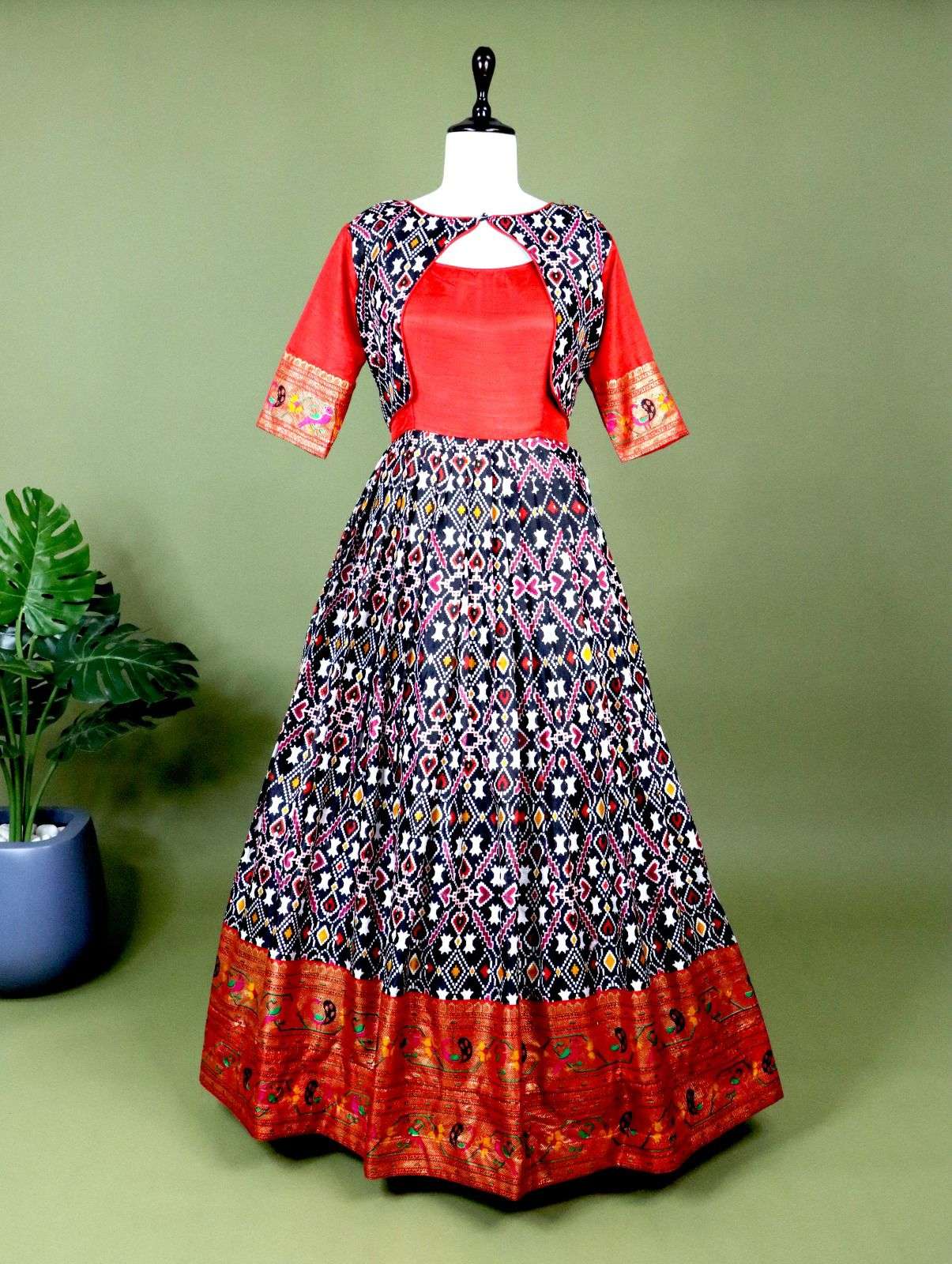 Beautiful Indian Kalamkari Printed Long Anarkali Gown for Women Readymade,  Festive Wear 3 Pc Salwar Kameez Readymade, Indian Dance Outfits - Etsy India