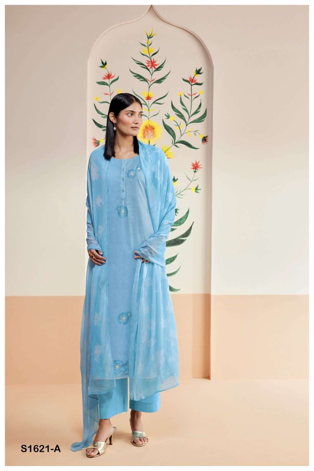 WARDA BY GANGA FASHIONS 1621 A TO 1621 D SERIES COTTON PRINTED DRESSES