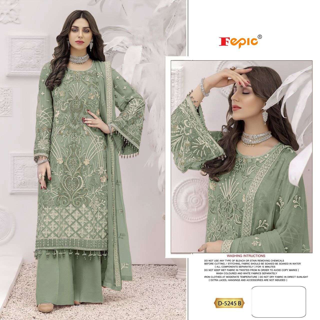 ROSEMEEN C 5245 COLOURS BY FEPIC 5245 A TO 5245 D SERIES GEORGETTE DRESSES