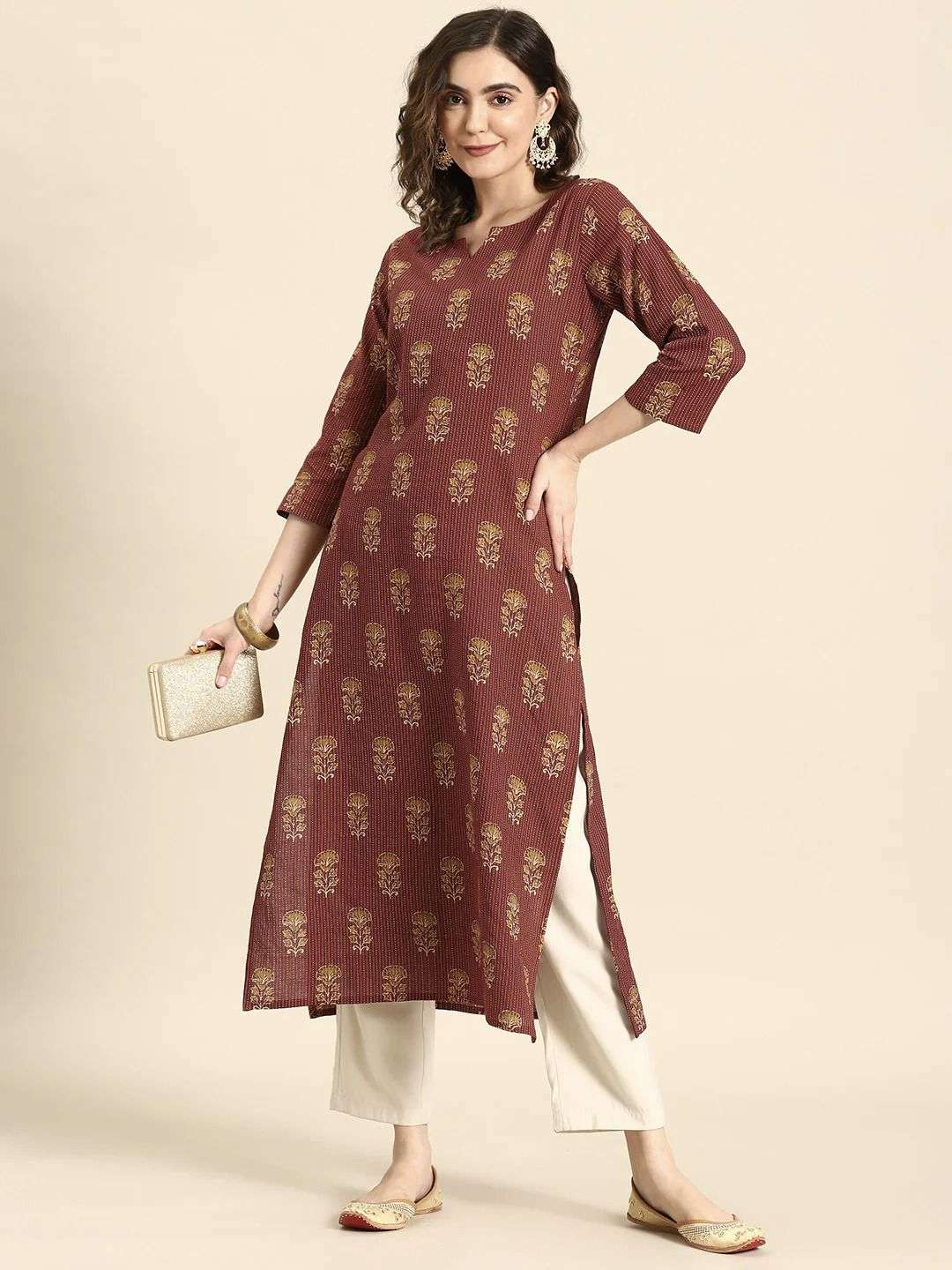 Magenta Pink Embroidered Kurta with Trousers – Varanga