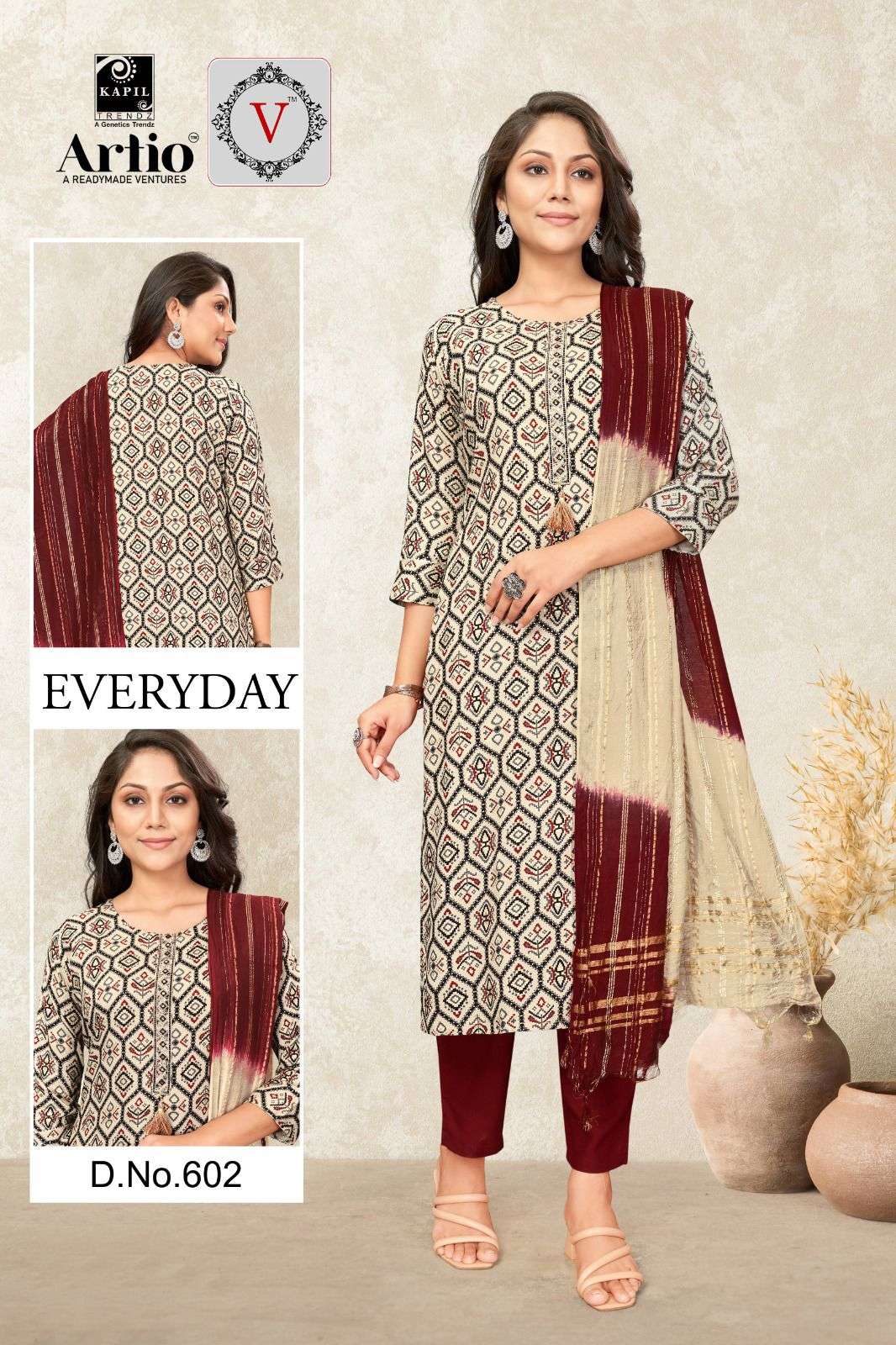 EVERY DAY BY KAPIL TRENDZ 601 TO 622 SERIES FANCY RAYON WORK DRESSES