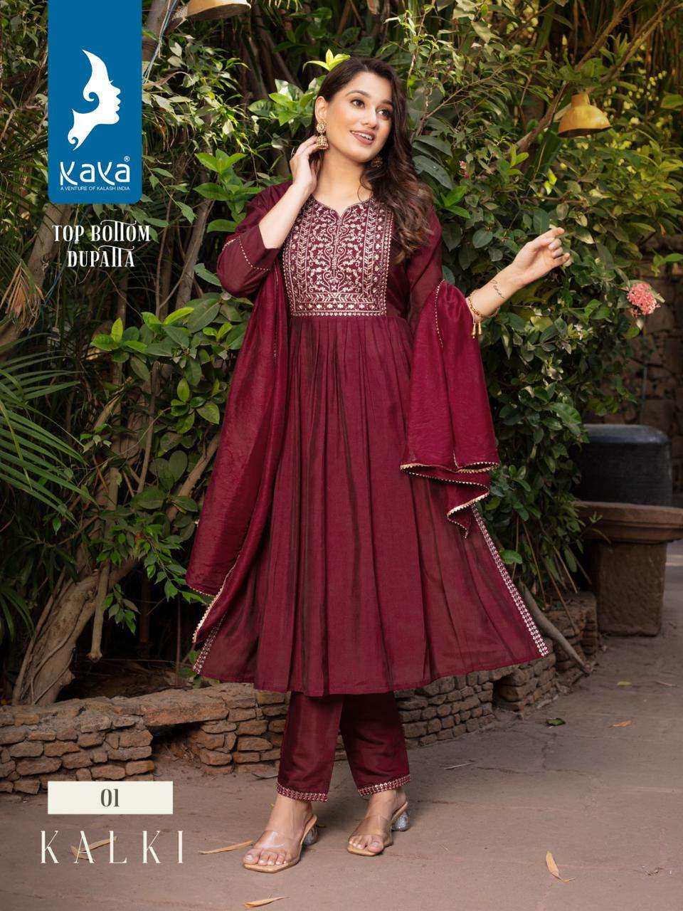 KALKI BY KAYA 01 TO 08 SERIES DESIGNER ROMAN SILK PRINTED DRESSES