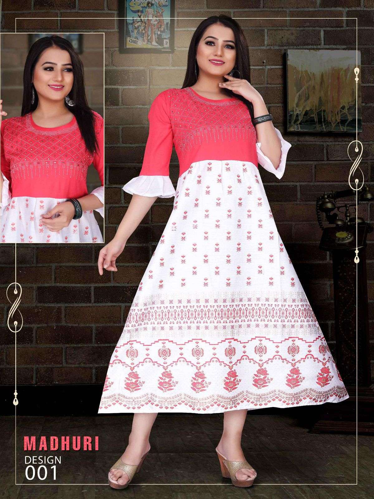 Buy Ultra Hybrid Queen Fashion's Readymade fully Stiched Kurti tops Printed  kurtis fabric- cotton with table print size XL chest 