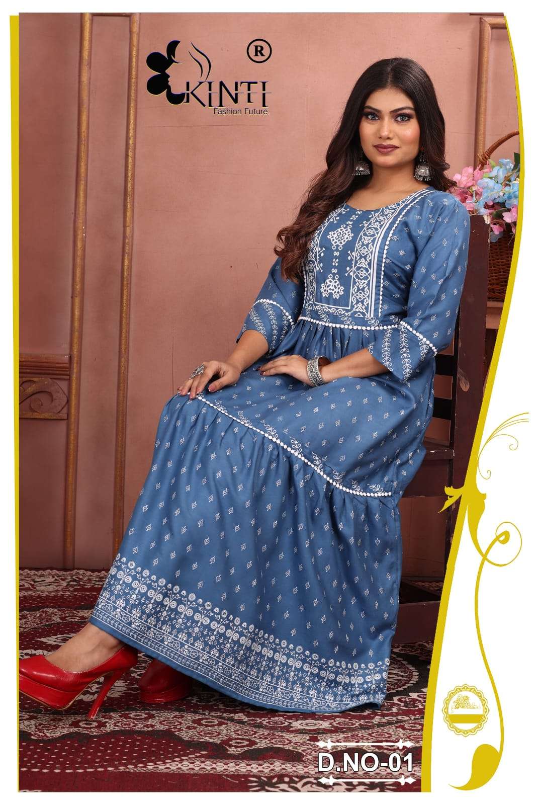 JULIET BY KINTI 101 TO 108 SERIES FANCY RAYON KURTIS