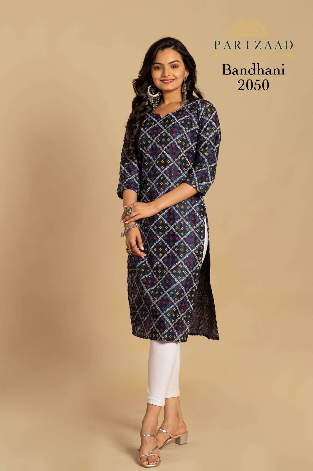 aradhna bandhani vol-4 4001-4012 series fancy designer long kurtis  catalogue online dealer surat