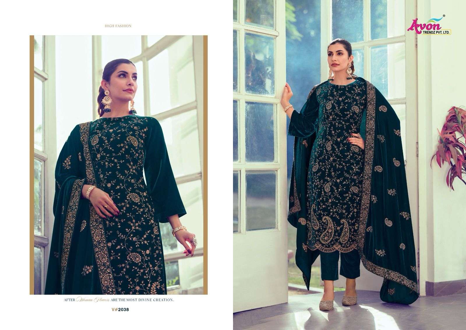 VELVETY BY AVON TRENDZ 2037 TO 2040 SERIES VELVET WORK DRESSES