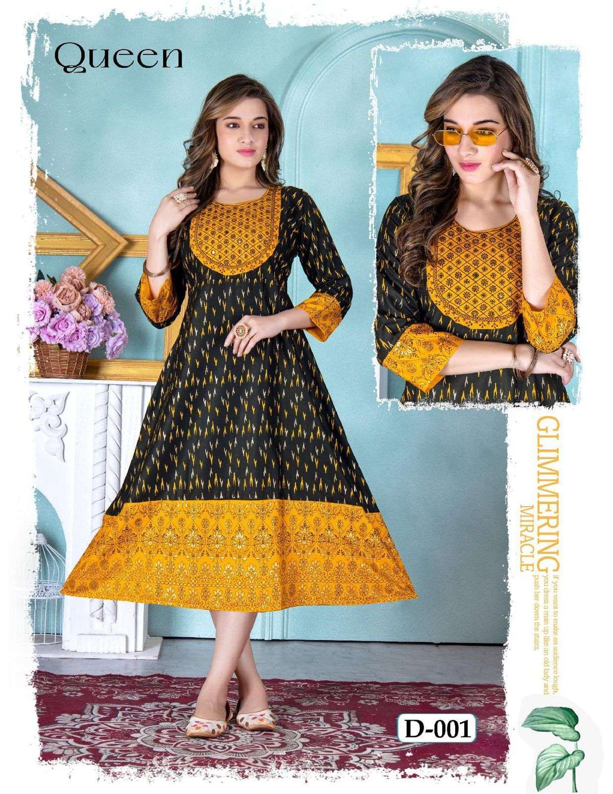 QUEEN MADHURI BY ASLIWHOLESALE 01 TO 10 SERIES RAYON EMBROIDERY KURTIS
