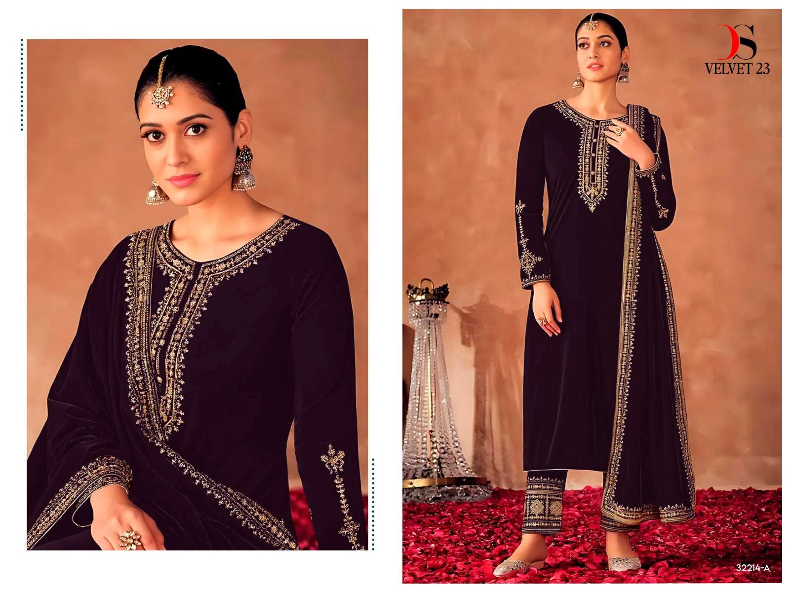 Pakistani Style Velvet Suit | Maharani Designer Boutique