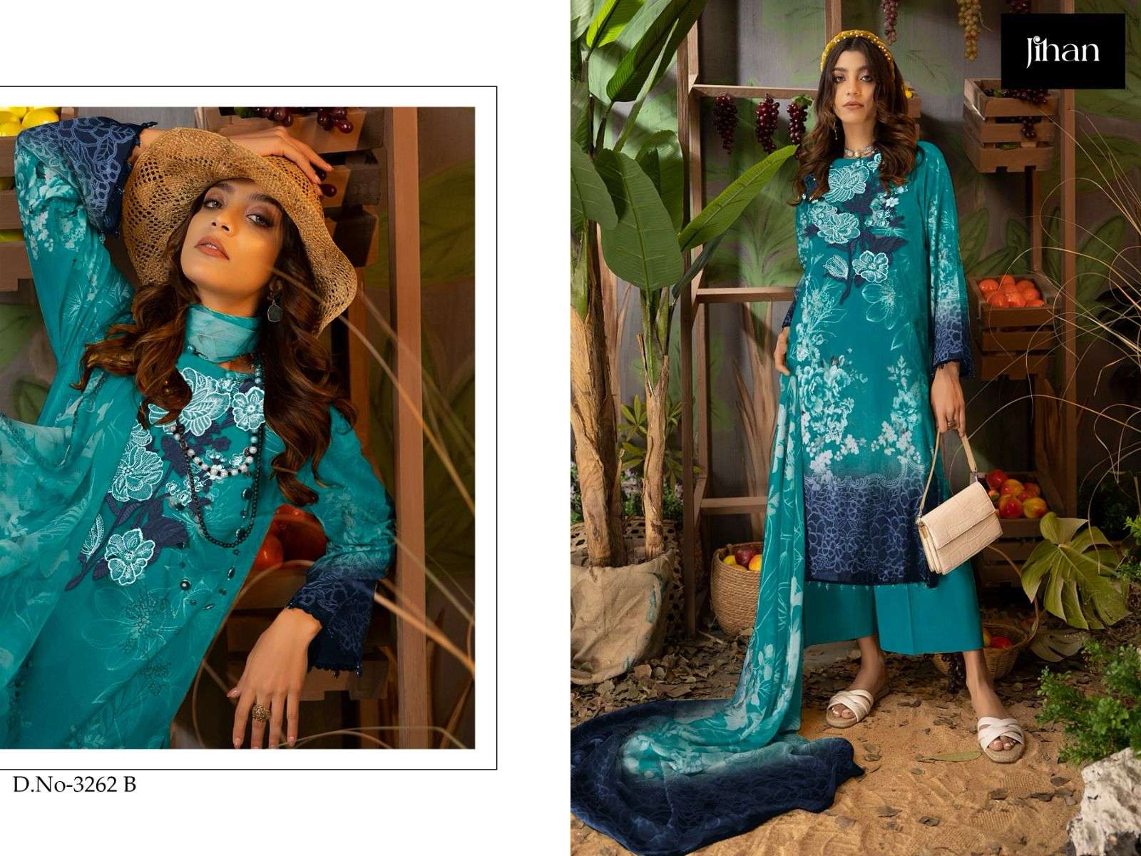 ADAN LIBAS 3262 BY JIHAN PURE HEAVY COTTON EMBROIDERY DRESSES