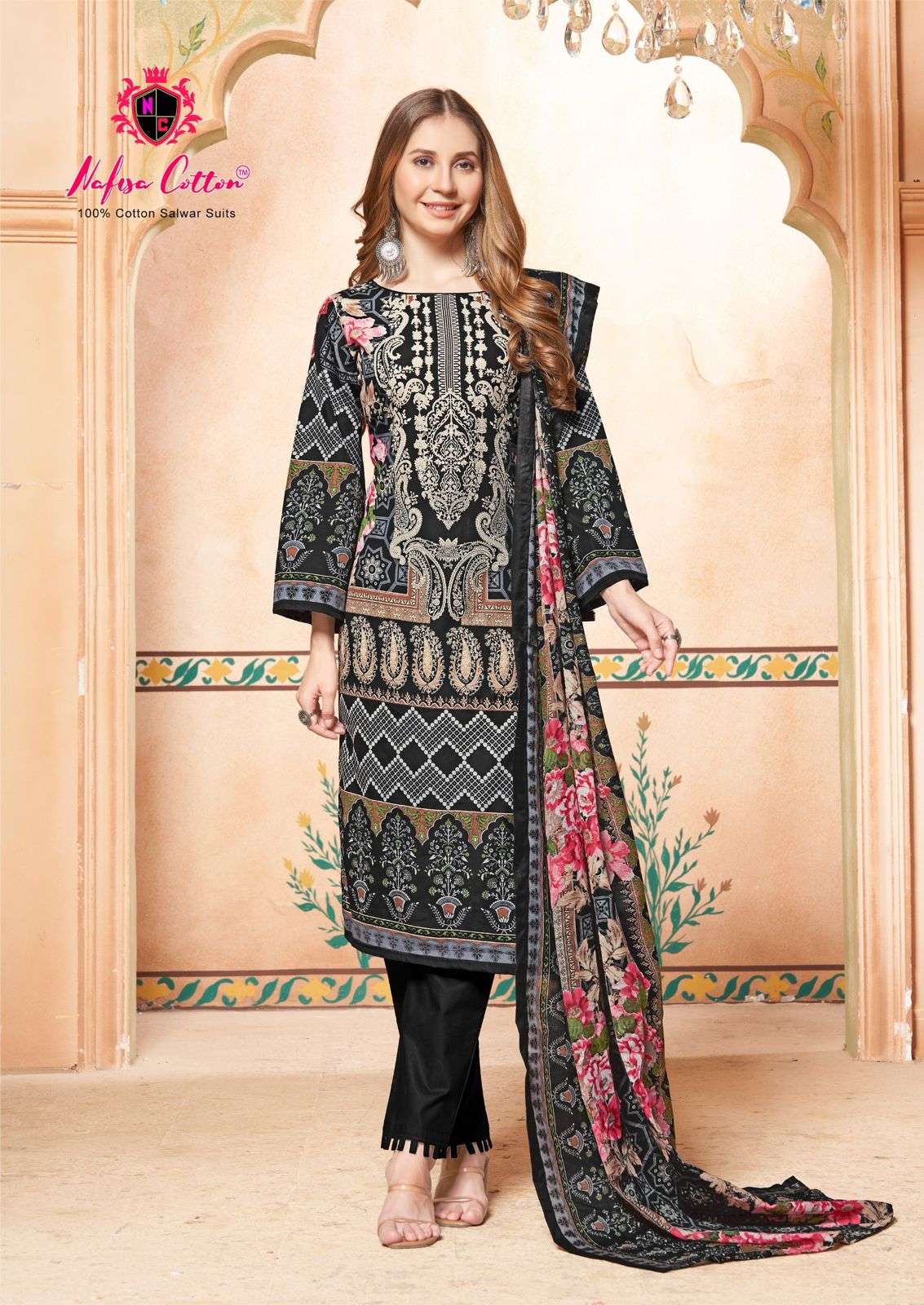ESRA KARACHI SUITS VOL 4 BY NAFISA COTTON 4001 TO 4006 SERIES COTTON DRESSES