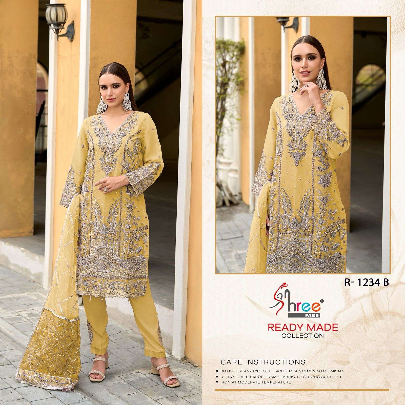 R 1234 COLOURS BY SHREE FABS HEAVY EMBROIDERED ORGANZA PAKISTANI DRESSES
