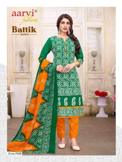 Aarvi fashions cotton printed salwar suit dupatta material sales