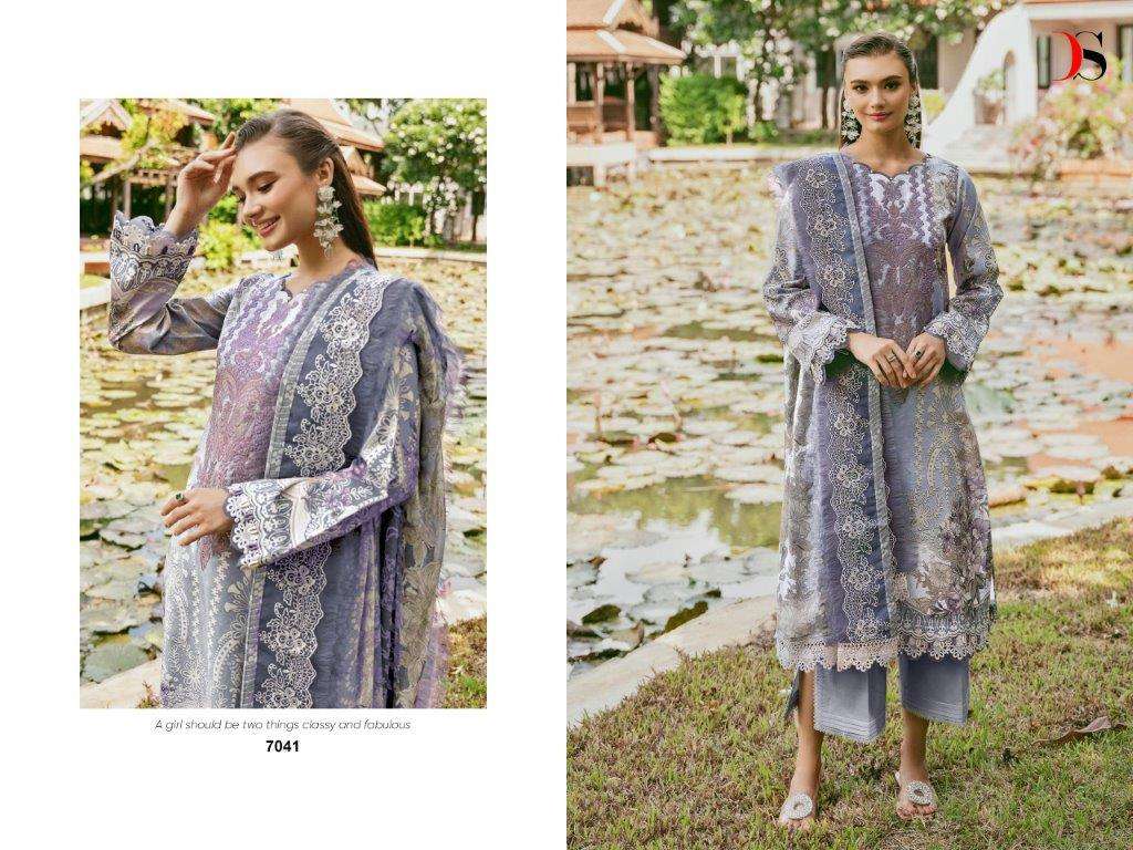 JADE NEEDLE 24 BY DEEPSY SUITS 7041 TO 7046 SERIES COTTON PAKISTANI DRESSES