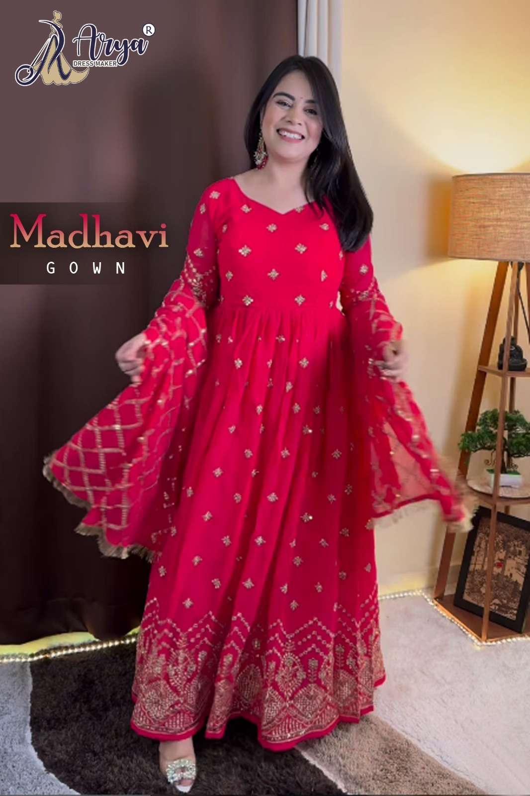 MADHAVI BY ARYA DRESS MAKER DESIGNER FANCY PRINTED DRESS
