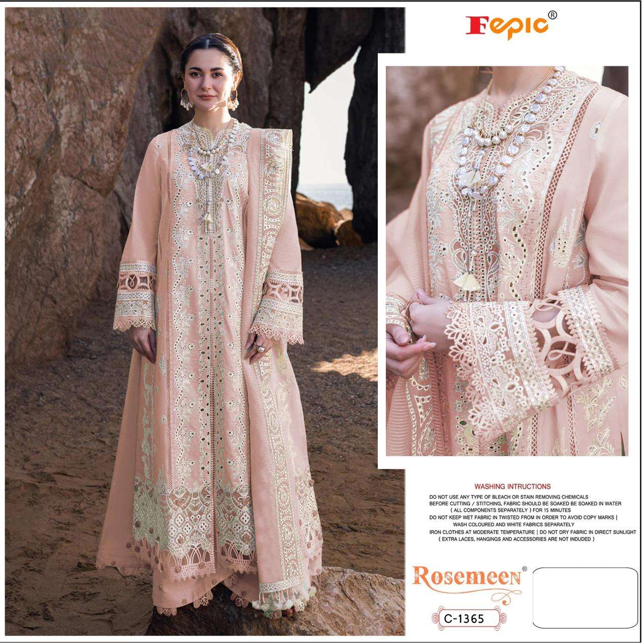 ROSEMEEN C-1365 COLOURS BY FEPIC DESIGNER COTTON EMBROIDERY DRESSES