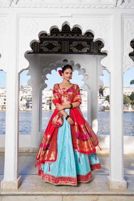 2006 COLOUR BY ASLIWHOLESALE FANCY DESIGNER JACQUARD SILK LEHENGAS