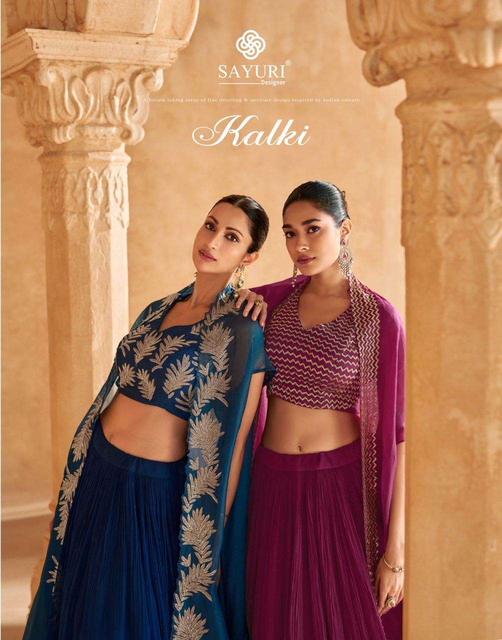 KALKI BY SAYURI DESIGNER HEAVY PREMIUM CHINON SILK EMBROIDERED LEHENGAS-00028