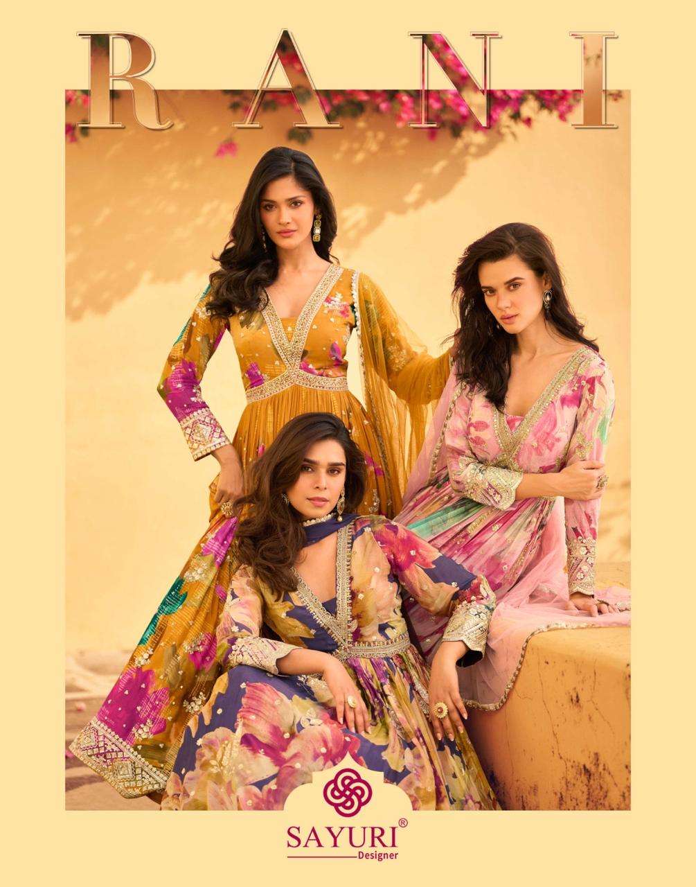RANI BY SAYURI 5747 TO 5751 SERIES HEAVY CHINON SILK EMBROIDERED GOWNS-00150