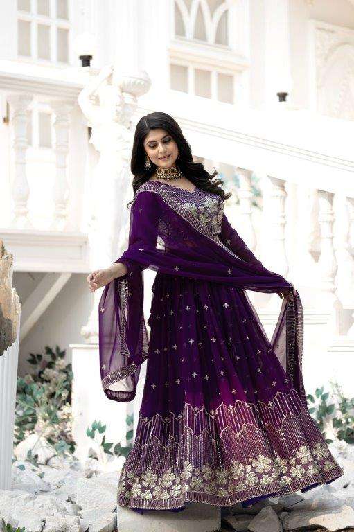 RM-033 NX BY ASLIWHOLESALE DESIGNER PURE FAUX GEORGETTE EMBROIDERY LEHENGAS-00236