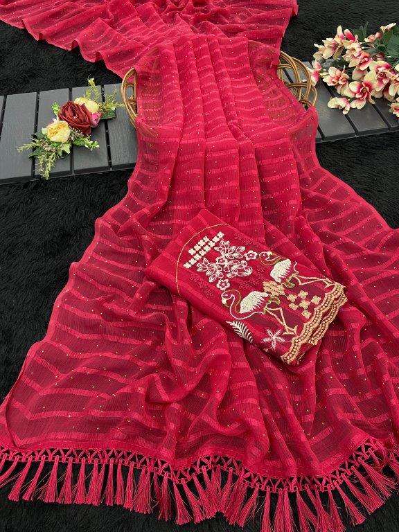 ROME BY ASLIWHOLESALE DESIGNER PURE VISCOSE HAND WORK SAREES